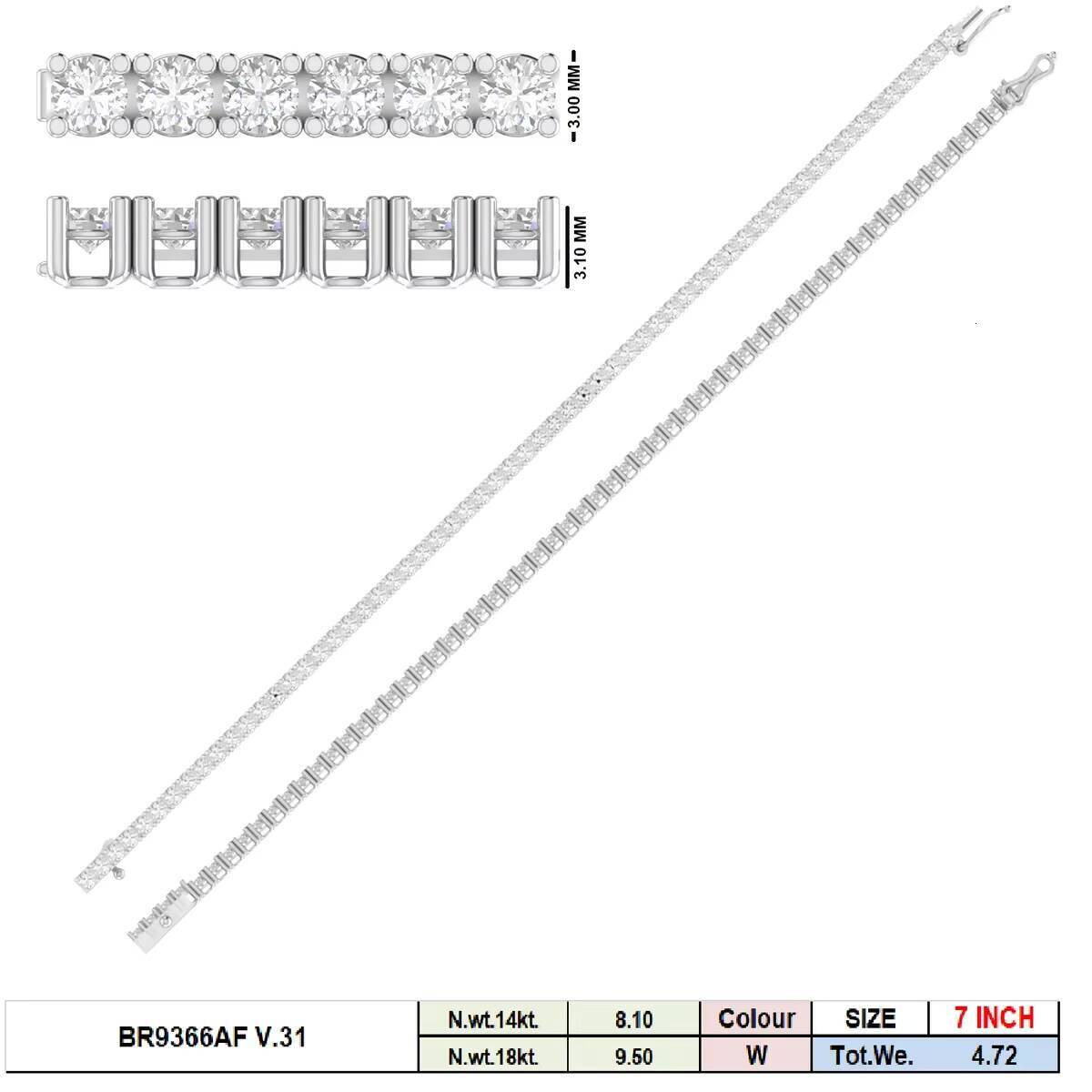 14K Gold F VVS VS Lab Grown 472ct CVD Diamond Tennis Bracelet Classic Round Cut Full Eternity Luxury Fine Jewelry for Women