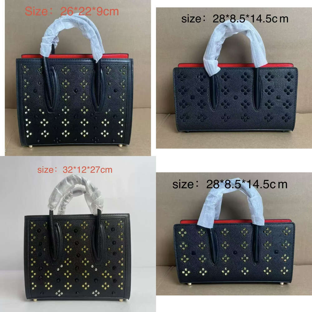 High-quality fashion adjustable shoulder strap shopping bag Classic designer women's red rivet leather bottom tote shoulder crossbody Chain Strap Handbag bag 7b