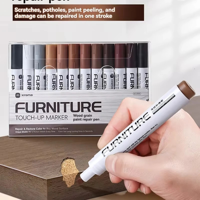 21/6Pcs Furniture Touch Up Kit Markers Amp Filler Sticks Wood Composite Grain Paint Repair Pen Scratches Restore Scratch Patch 260120