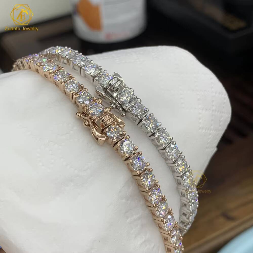 Custom GIA IGI Certified 2mm 3mm 4mm 5mm Lab Grown Diamond Tennis Bracelet Chain 10K 14K HPHT Cvd Diamond Bracelet for Women