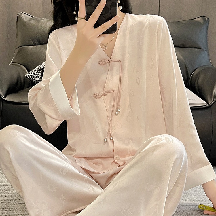 B1361-Sophisticated Feminine Sleep Apparel Highlighting Adorable Cherry Hearts