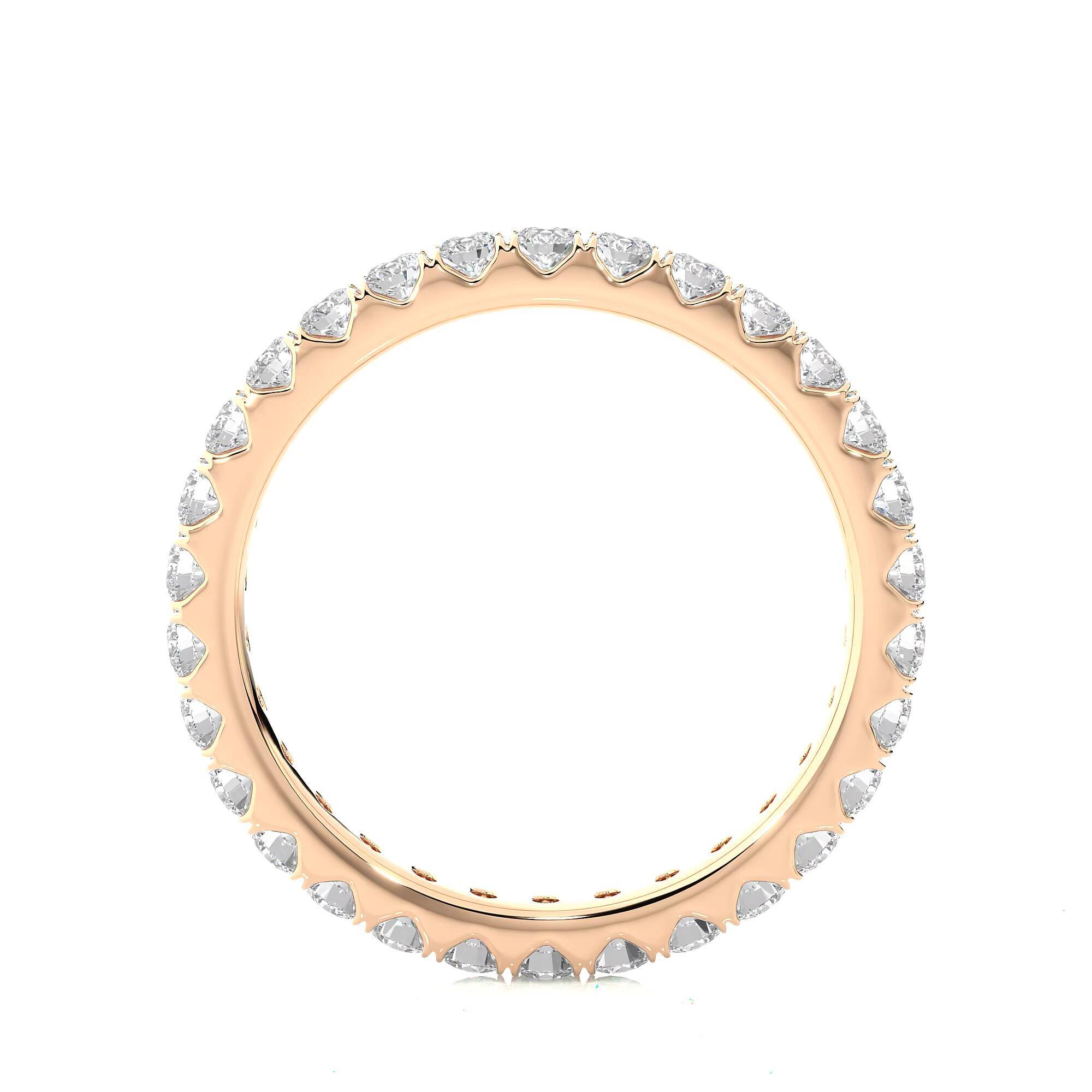 Luxury Custom Available 18K Eternity Wedding Band Lab Grown White Gold Round Cut Diamond Fine Ring Jewelry Gifts For Her