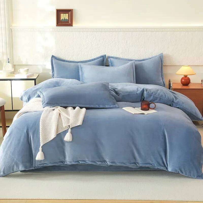 Winter Class A double-sided milk single-piece bed sheet four-piece flannel quilt cover thickened fleece Y260124