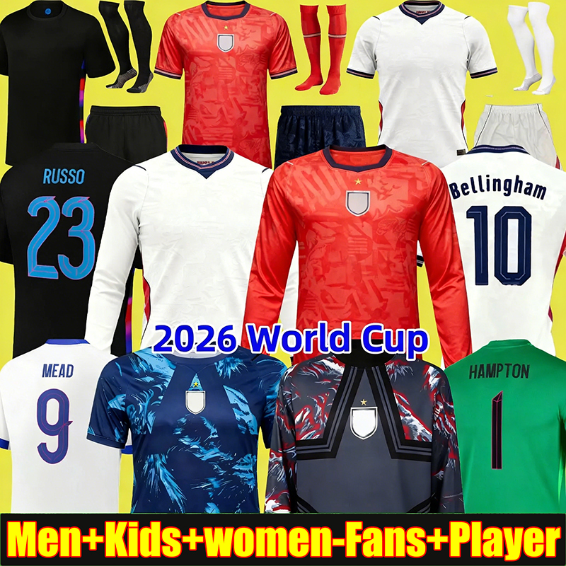 England 2026 World Cup Soccer Jerseys BELLINGHAM SAKA RICE Football Shirt KANE EZE FODEN PALMER RASHFORD ROGERS National Team 3XL 4XL Fans Player Women Men Kids Kit