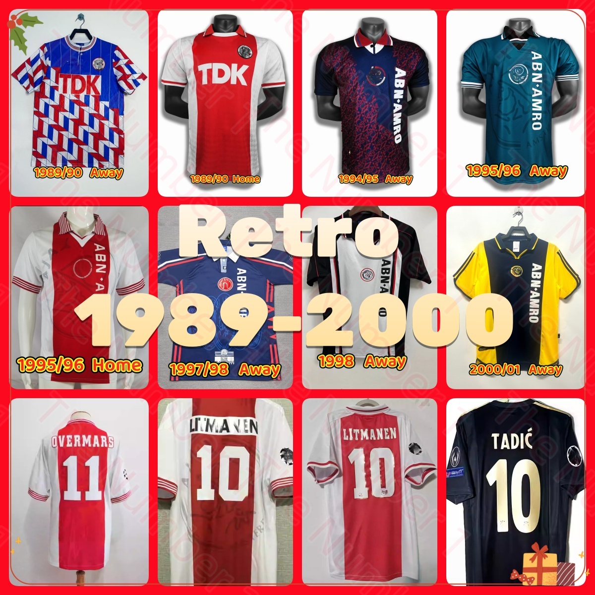 LITMANEN KLUIVERT IBRANIMOVIC Retro Ajaxx Soccer Jerseys 89 90 94 95 96 98 00 01 VAN DER VAART SEEDORF BERGKAMP RIJKAARD DAVIDS BLIND vintage Amsterdam Soccer Jerseys