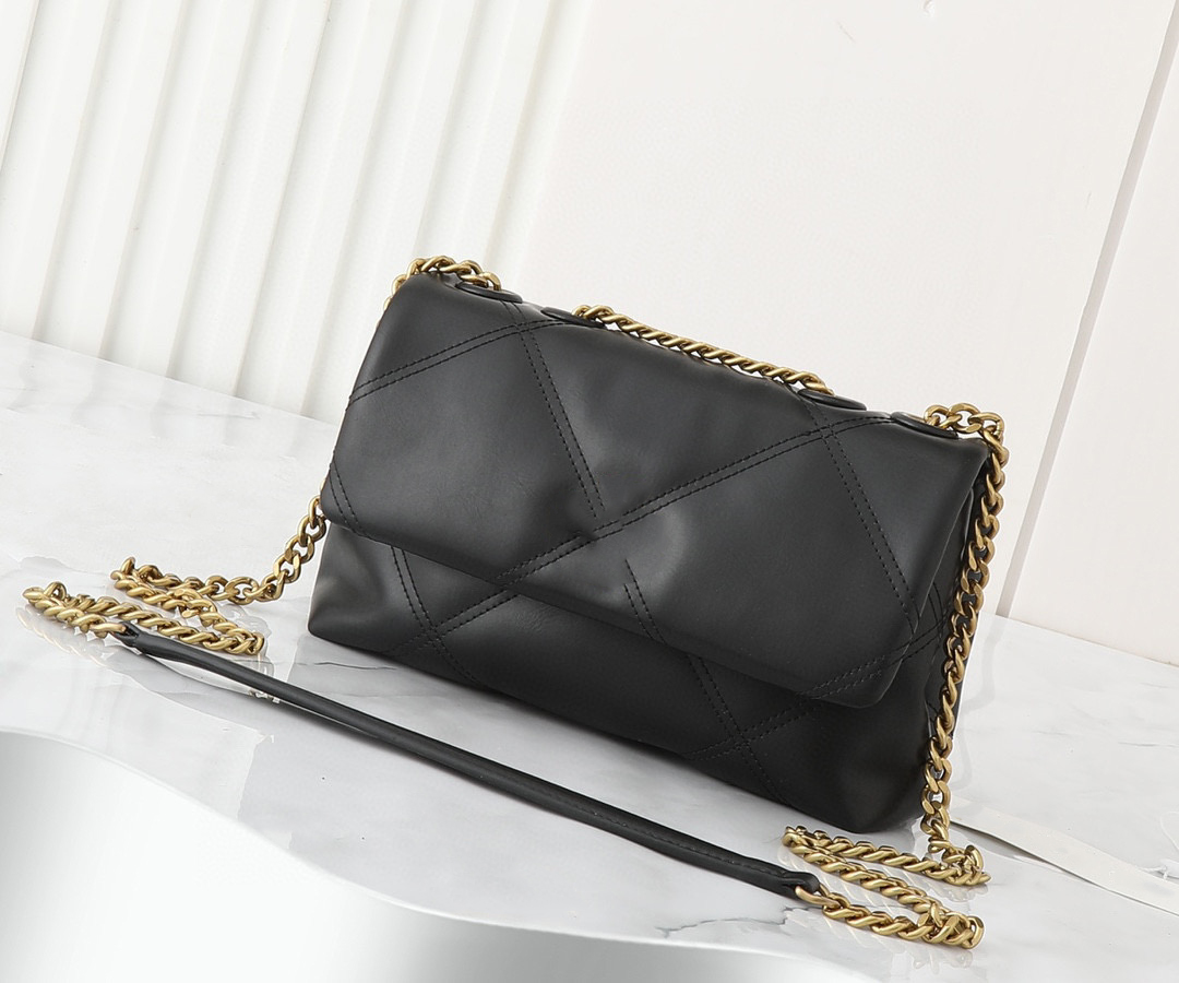 Luxury fashion designer handbag, women's classic luxury cowhide double-wire chain cross-body bag, simple chain handbag.