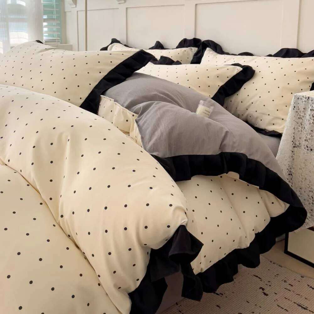 French New Class A Bed Four-piece Comforter Washed Cotton Four-season Skin Friendly Quilt Cover Three-piece Bedding Set Y260124