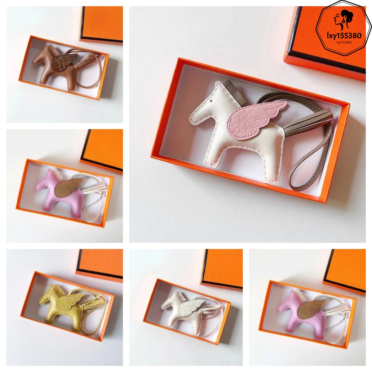 Designer Keychain Exquisite Leather Winged Pony Keychain Cute Charm Keyring Fashion Accessory for Purse Backpack Perfect Gift for Friends & Family with the box