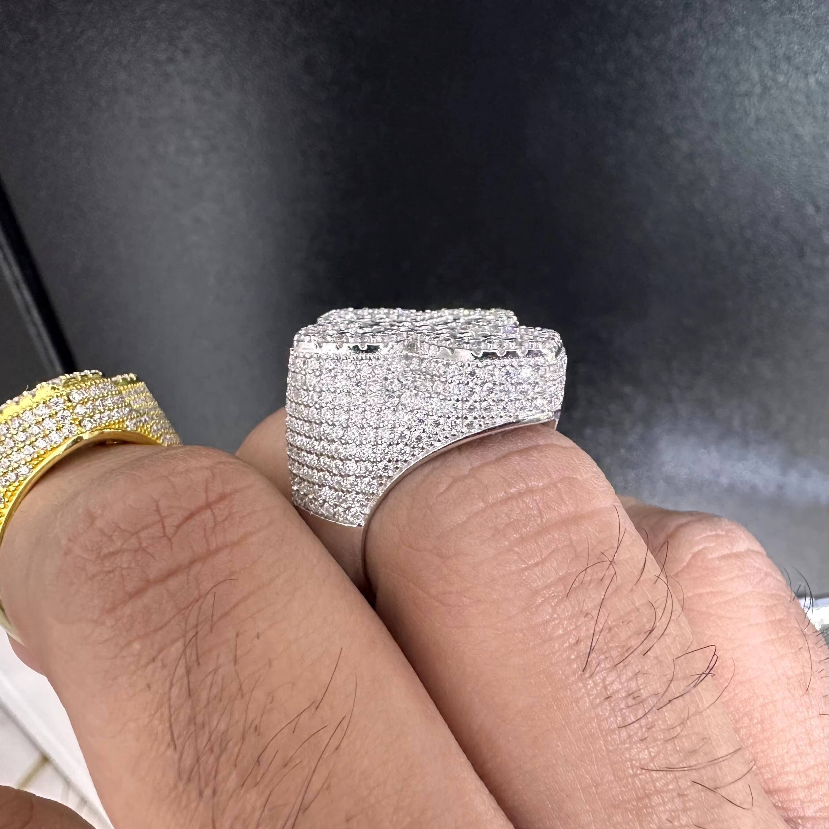 Luxury Lab Grown Round Elegant Cross 14k 18k Solid Gold Diamond Ring 925 Silver Eternity Lab created Diamond Rings For Women