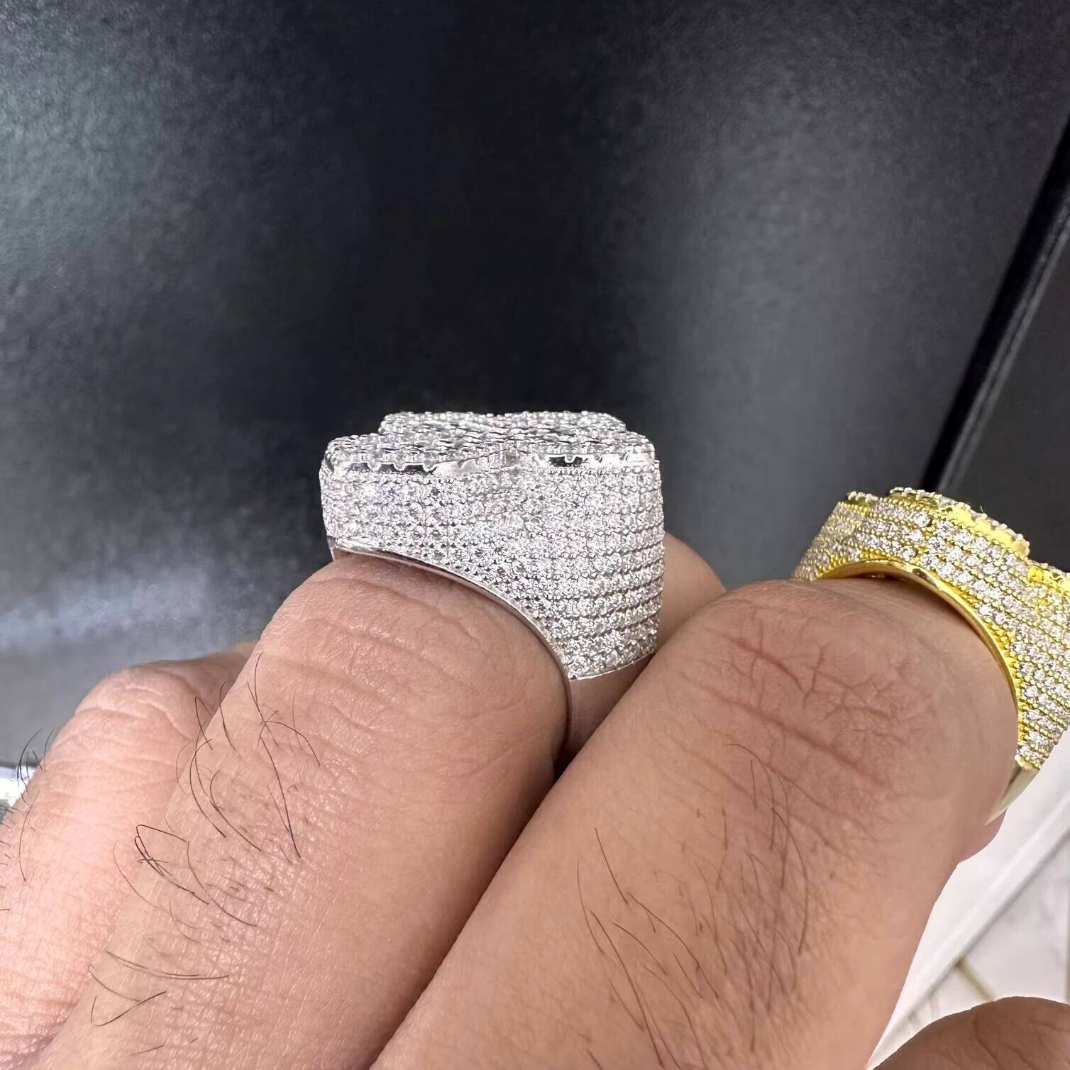 Luxury Lab Grown Round Elegant Cross 14k 18k Solid Gold Diamond Ring 925 Silver Eternity Lab created Diamond Rings For Women