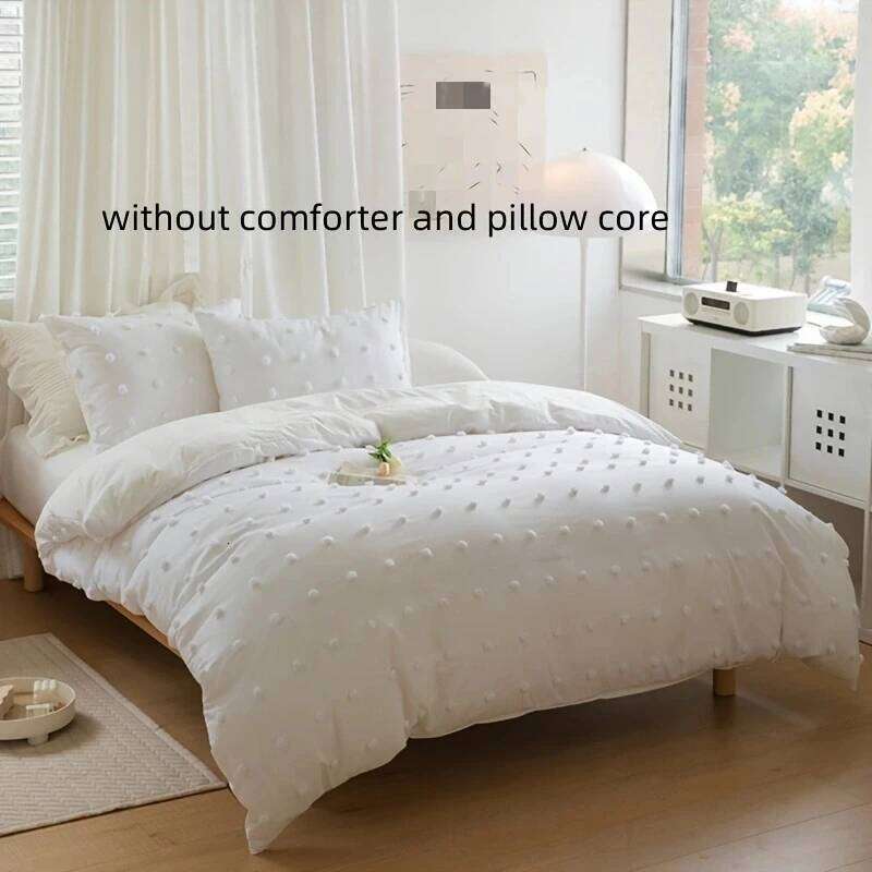 3pcs Korean style bedding set Double Duvet 220x240 Solid Twist Cotton King Size Bedding Quilt Cover Set Y260124