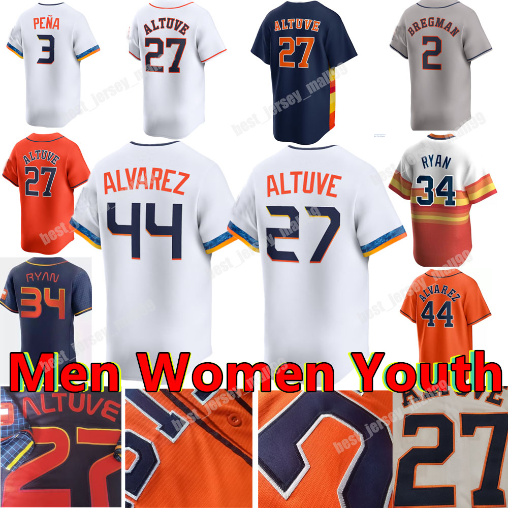 Custom City Jersey Jose 27 Altuve Jeremy 3 Pena Yordan 44 Alvarez Nolan 34 Ryan Walker Bagwell Men Women Youth