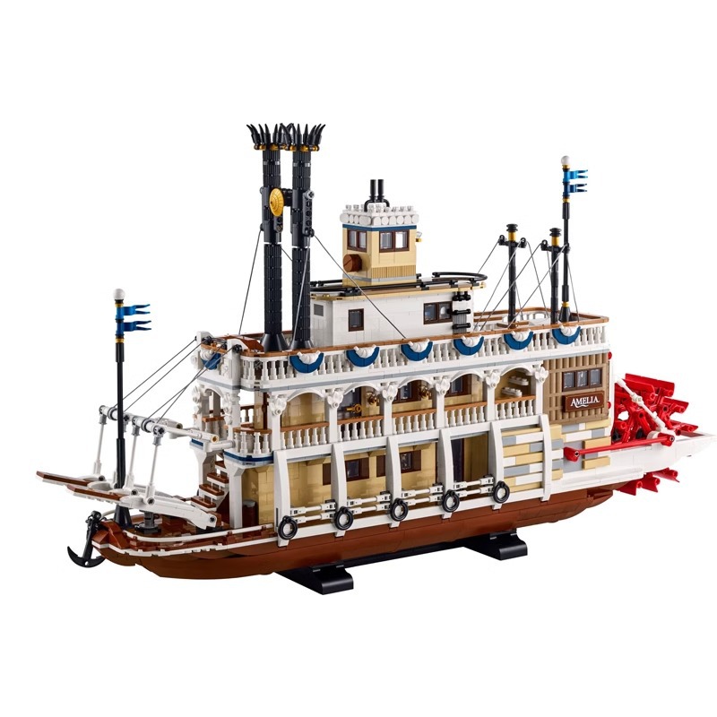 Cross-border new model of the IDEAS series 21356 Canal Steamboat building blocks