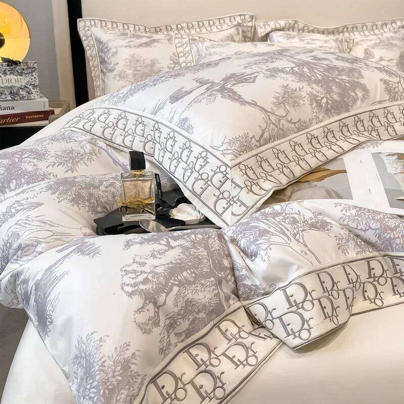 Customizable high-end cotton printing four-piece light luxury bed sheet quilt Y260124