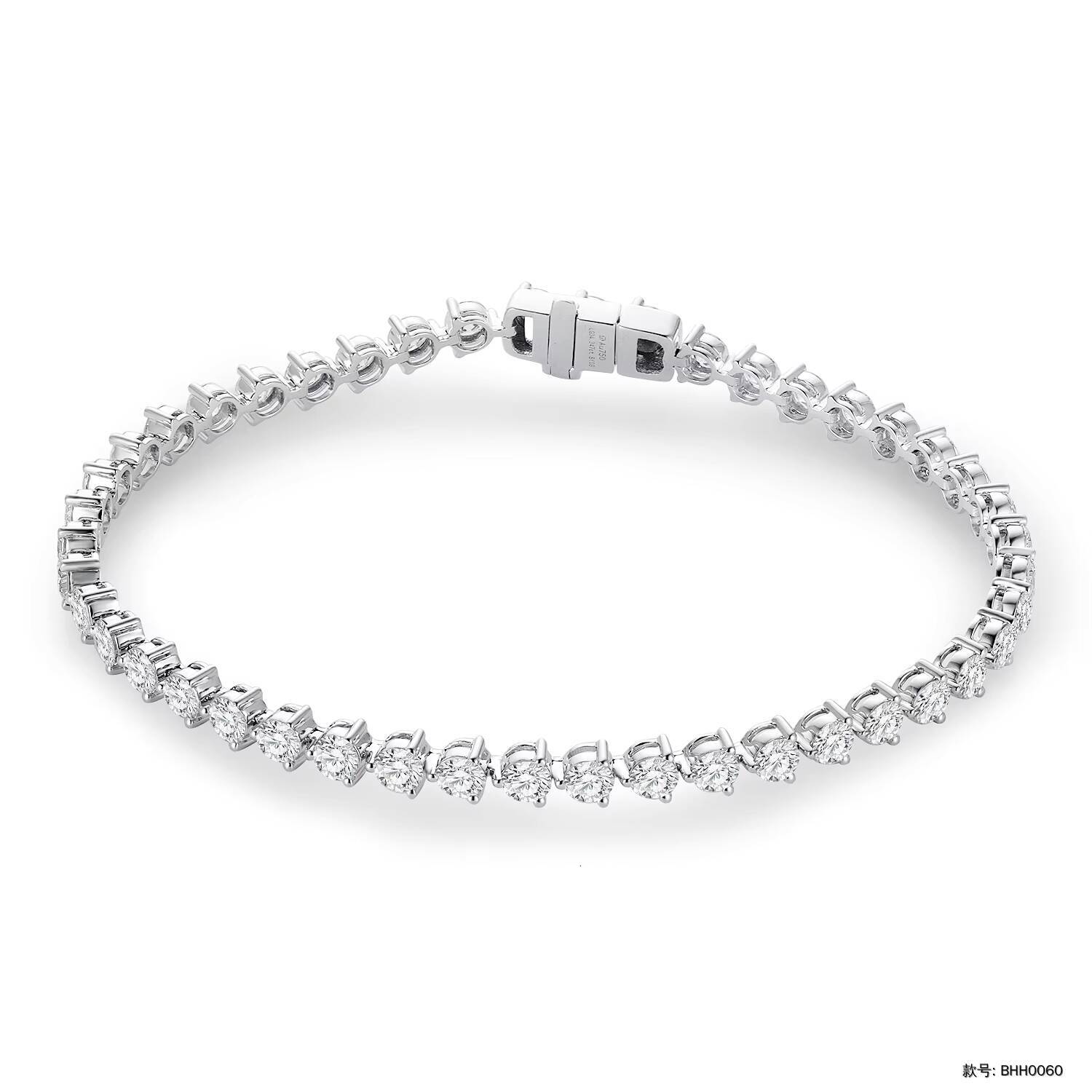 Custom HPHT Cvd Lab Grown Diamond Tennis Bracelet Necklace Chain 18K 3mm 4mm 5mm Igi Gia Certificate for Women