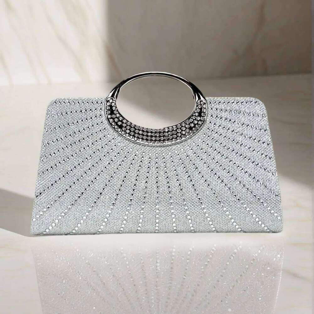 Party Wedding Bridal Handbags Bucket Design Rhinestones Glitter Evening Clutch Bags Cover Open Banquet Purse