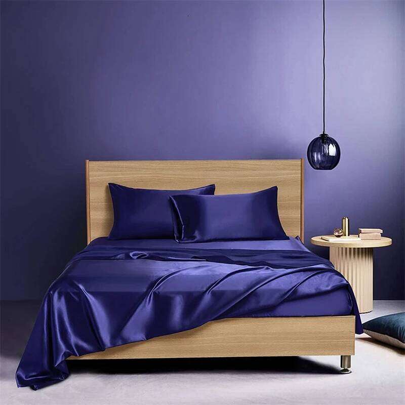 New high-end satin fabric deluxe silk oversized bed sheet set Y260124