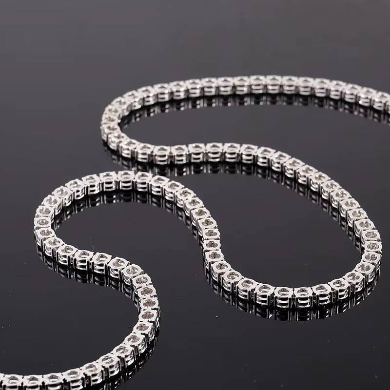 Hiphop Miami Man/women Round Brilliant Cut 03ct to 04ct Lab Grown Diamond Tennis Necklace18inches 20inches 24inches