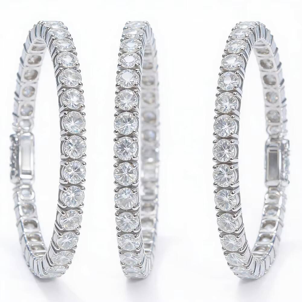 IGI Certified Lab Grown Diamond Tennis Bracelet Chain 18K Gold 925 Silver Cvd Vvs Created Made Diamond Tennis Necklace Women