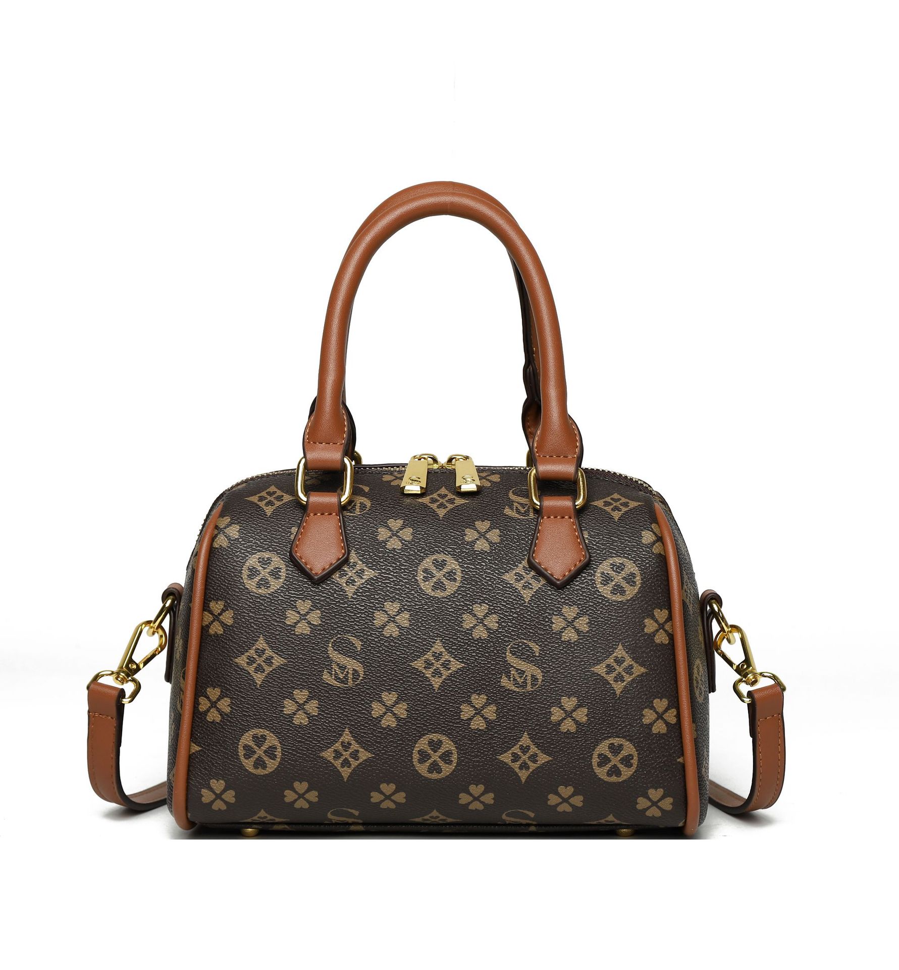 Free Shipping Fashion Elegant Women Handbag 2026 New Print Design Versatile Boston Bag Commuter Portable Crossbody Bag