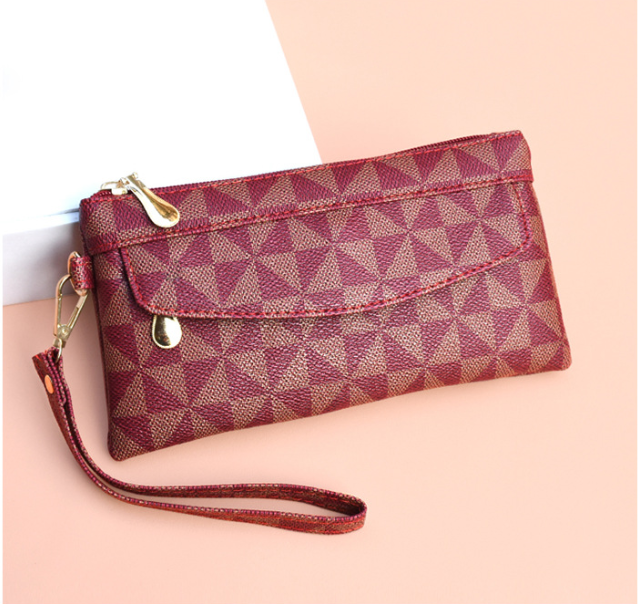 Lacel Urwebin 2026 New Windmill Print Design Womens Wallet Simple Versatile Portable Clutch Bag Gift for Mom Red Khaki Black Coffee