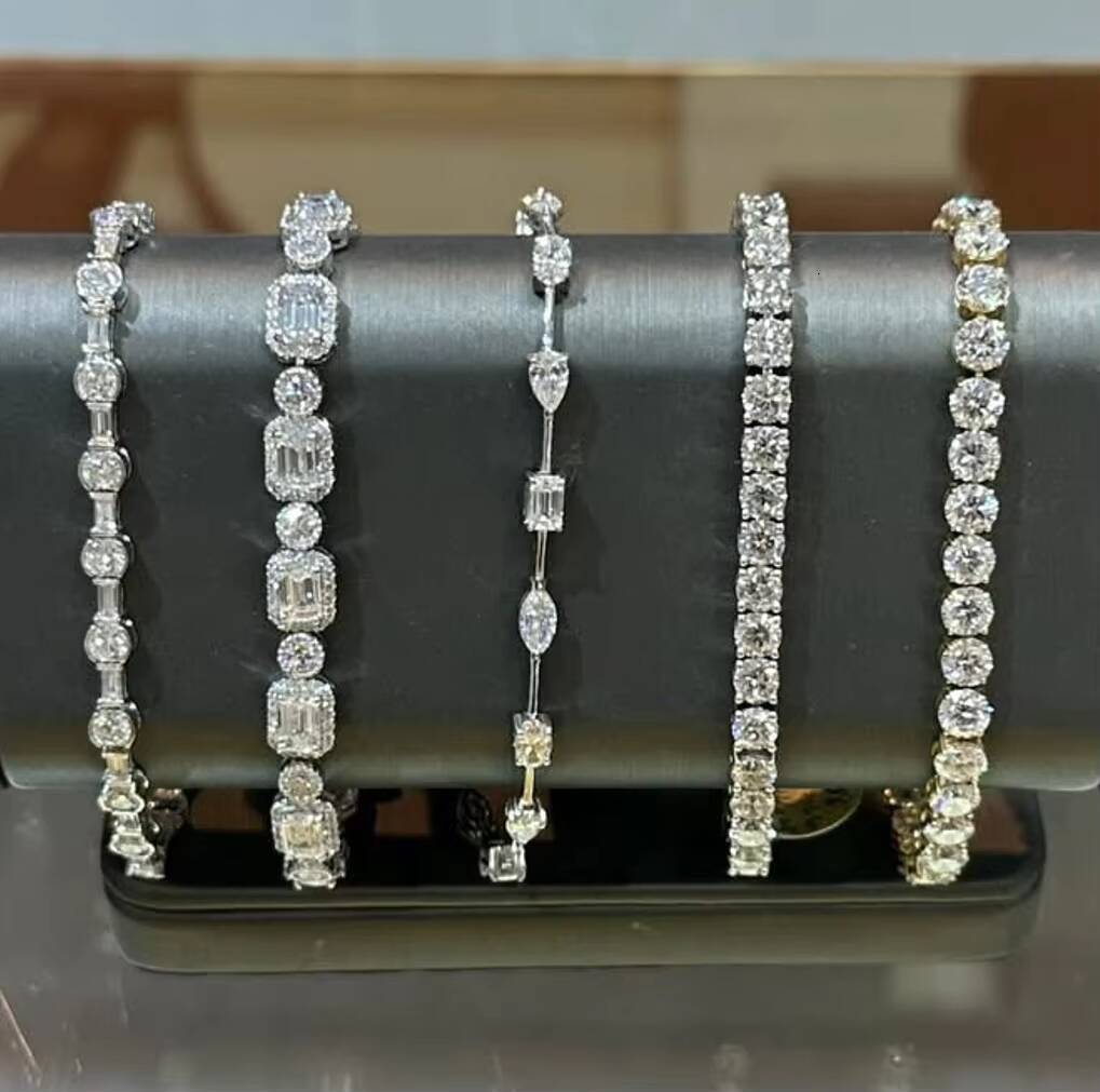 Oval Cut Lab Grown Created Diamond Classic Tennis Bracelet Chain 18k Solid Gold NGTC Certified Unisex Wedding Engagement