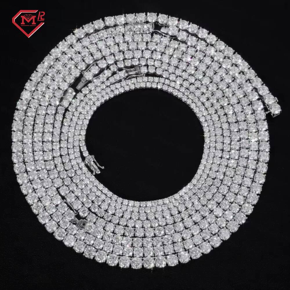 Lab Grown Diamond Jewelry Tennis Chain Necklace CVD IGI Certified 925 Silver Lab Diamond Chain Tennis Bracelet