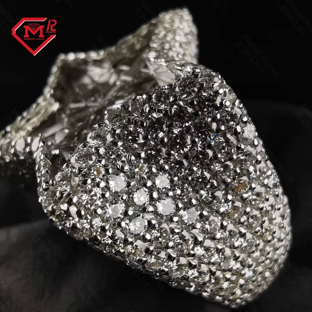 Special Design Moissanite Ring Fully Iced Out Star Shape Baguette Hip Hop 925 Sterling Silver Moissanite Ring