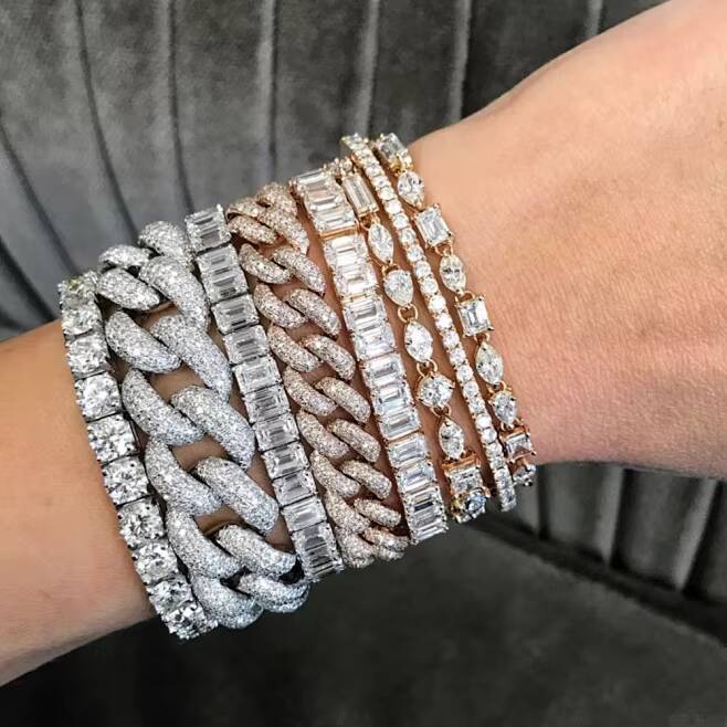 Custom GIA IGI Certified Lab Grown Diamond Tennis Bracelet Chain 10K 14K 18K HPHT Cvd Diamond Bracelet for Women
