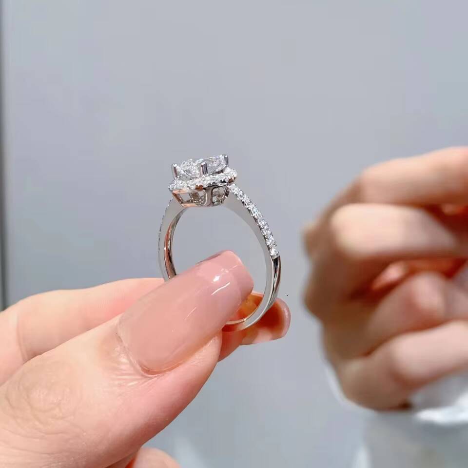 Xinfly Wholesale 1ct Main Stone Pear Lab Grown Diamond Ring Pt950 Water Drop Factory Price Platinum CVD Fine Jewelry Custom