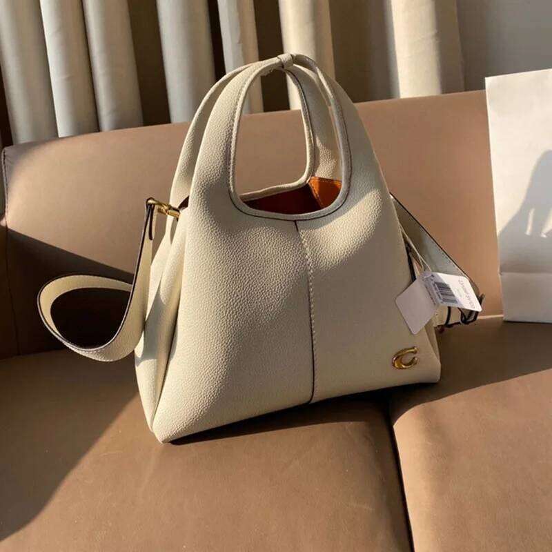 Women's lychee pattern Lana23 vegetable basket shoulder messenger retro portable bag bucket type 2025 new Pingshuo