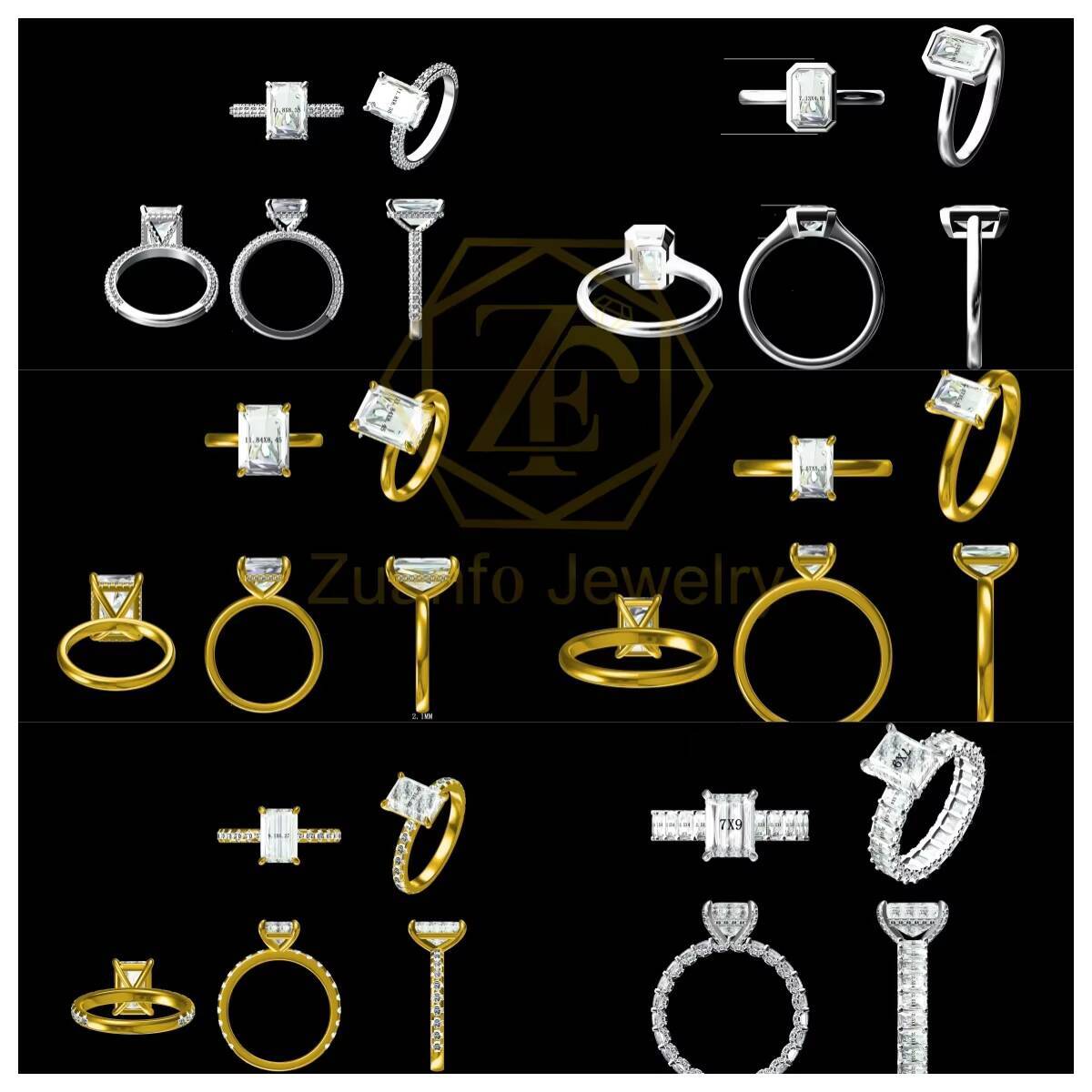Customized Jewelry 14K 18K 1CT 2CT 3CT Radiant Cut IGI D VS1 VVS1 VVS2 CVD Lab Diamond Rings Wedding Diamond Engagement Ring