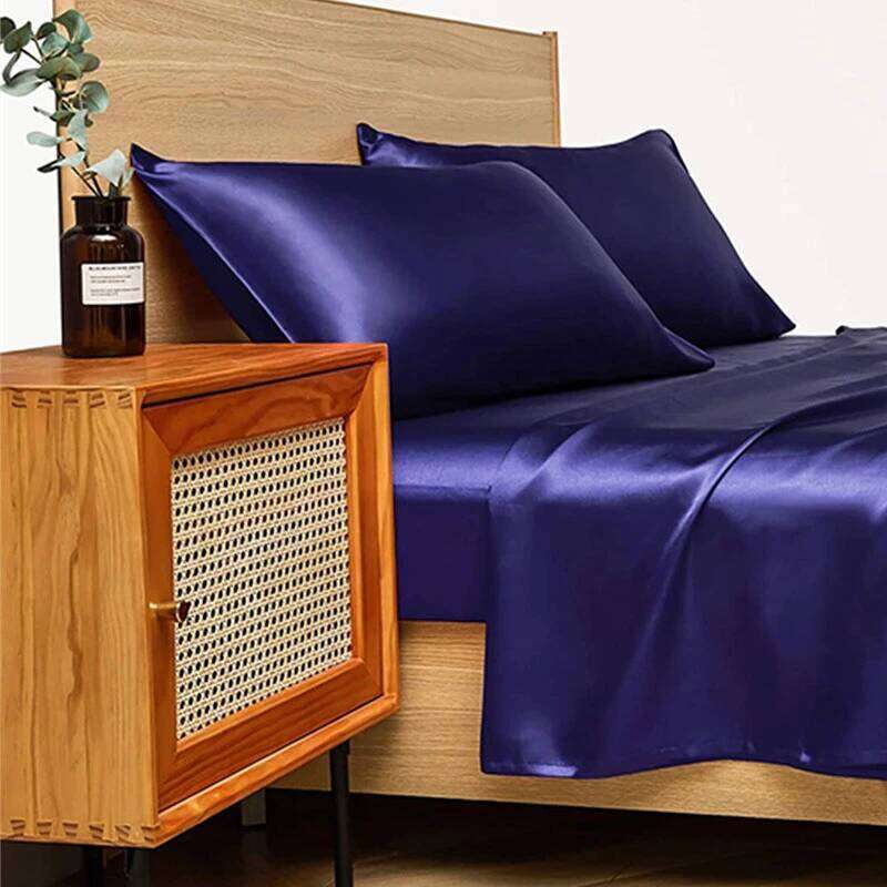New high-end satin fabric deluxe silk oversized bed sheet set Y260124
