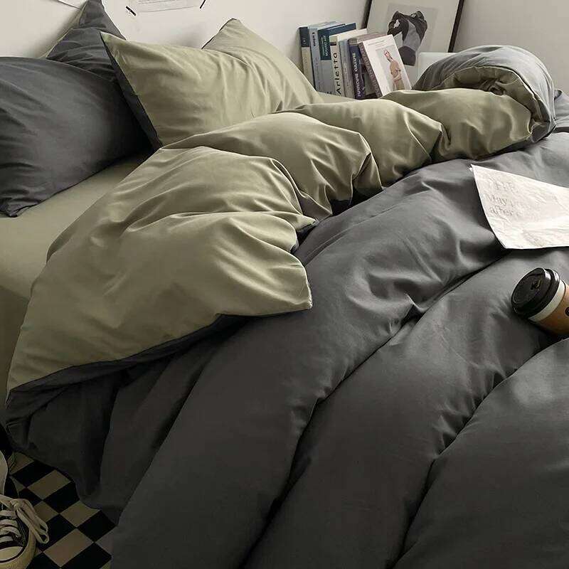 Linen Duvet Cover Comforter Four-piece of Bedding Bed Sheets Quilt Covers Three-piece Set Student Dormitories Y260124