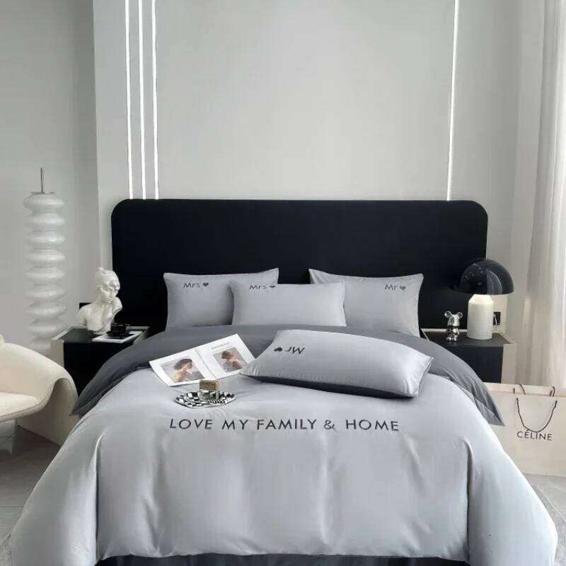 Nordic Luxury Egyptian Cotton Bedding Set King Queen Double Twin Size with Sheet Duvet Cover Pillowcases 1/2 People Bed Linens Y260124