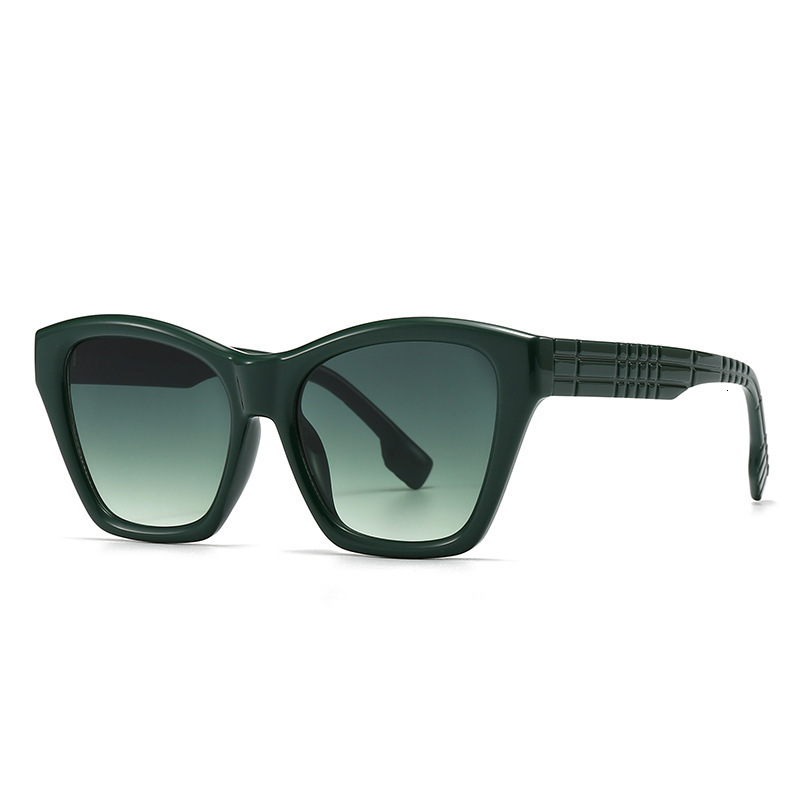 Luxury Brand Designer Sunglass European And American New Style Internet Celebrity Fashion Trend Plaid Light Luxury Cat Eye Women's Sunglasses Hig