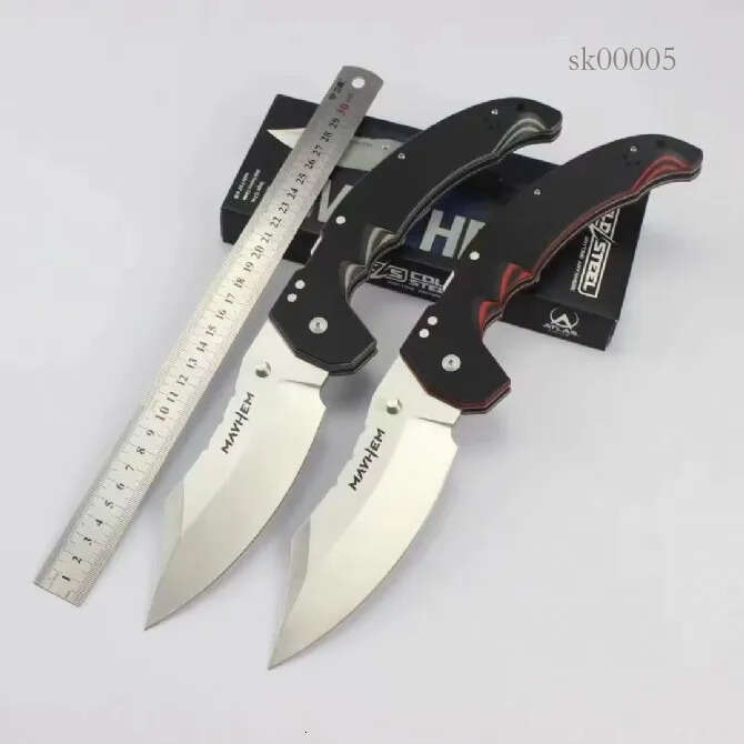 High quality CS Mayhem ATLAS Folding Knife 5.91 S35VN Blade, Black/Gray G10 Handles SK05