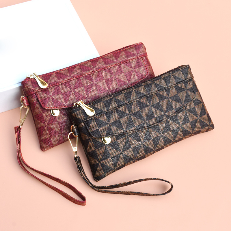 Lacel Urwebin 2026 New Windmill Print Design Womens Wallet Simple Versatile Portable Clutch Bag Gift for Mom Red Khaki Black Coffee