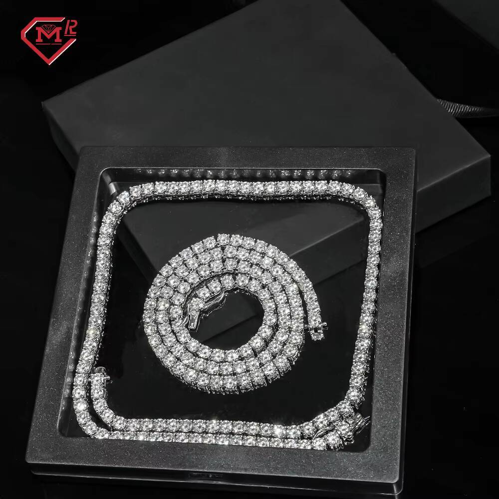 Lab Grown Diamond Jewelry Tennis Chain Necklace CVD IGI Certified 925 Silver Lab Diamond Chain Tennis Bracelet