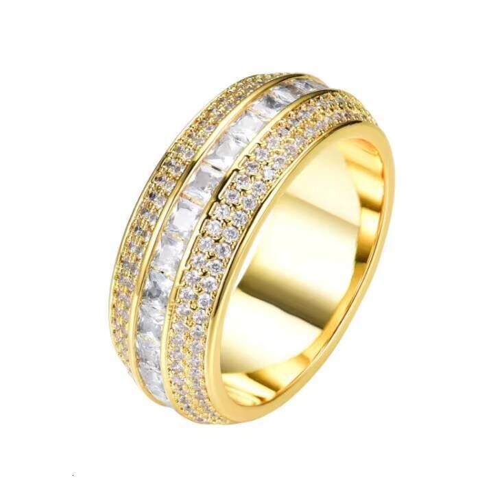 Hip Hop Ring Fine 925 Sterling Silver VVS Moissanite Diamond Finger Band Ring for Men Rings