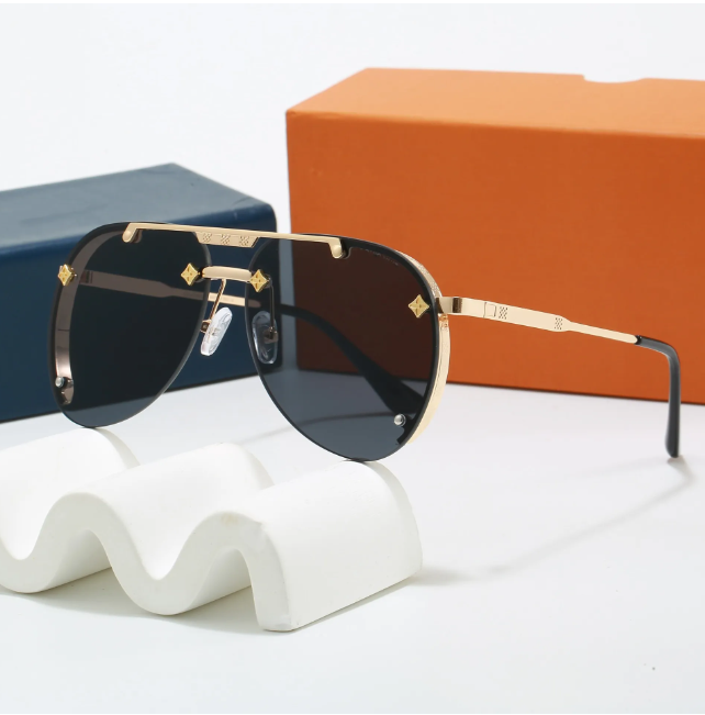 Mens Designer Sunglasses Outdoor Shades women fashion Metal Oval luxury Half Frame Sunshade mirror polarized UV400 protection Glasses With box