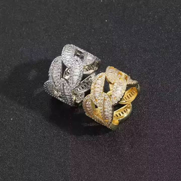 Dazzling Moissanite Ring Hip Hop Style Sparkling Diamond Jewelry Unique Design Bold Fashion Statement Gift for Men or Women