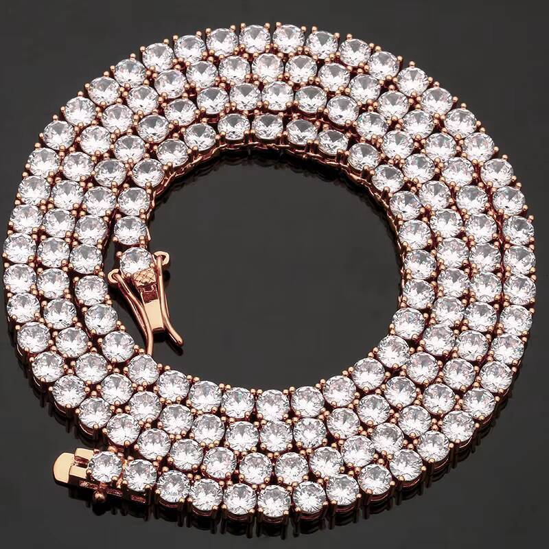 Wholesale 14K/18K Solid Gold Lab Grown Diamond Tennis Chain Necklace Luxury Jewelry
