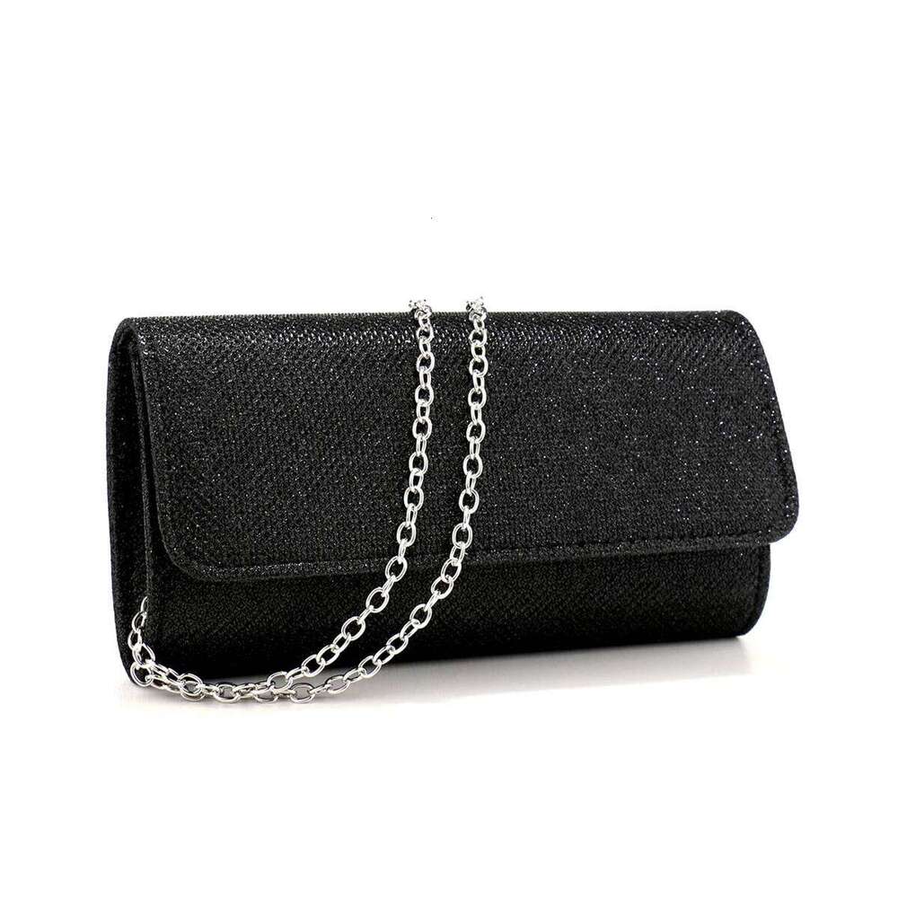 Casual Women Evening Golden Chain Metal Clutch Bags Small Envelope Design Cover Handbags Purse Glitter