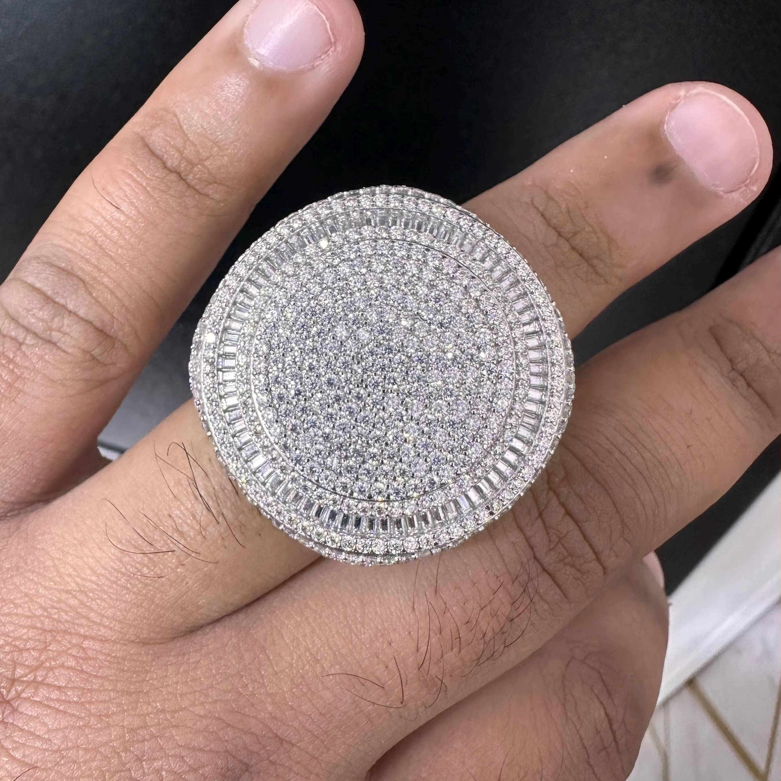 925 Silver IGI Certified CVD HPHT Lab Grown Diamond 14k White Gold Eternity Wedding Band Ring for Women Men Party