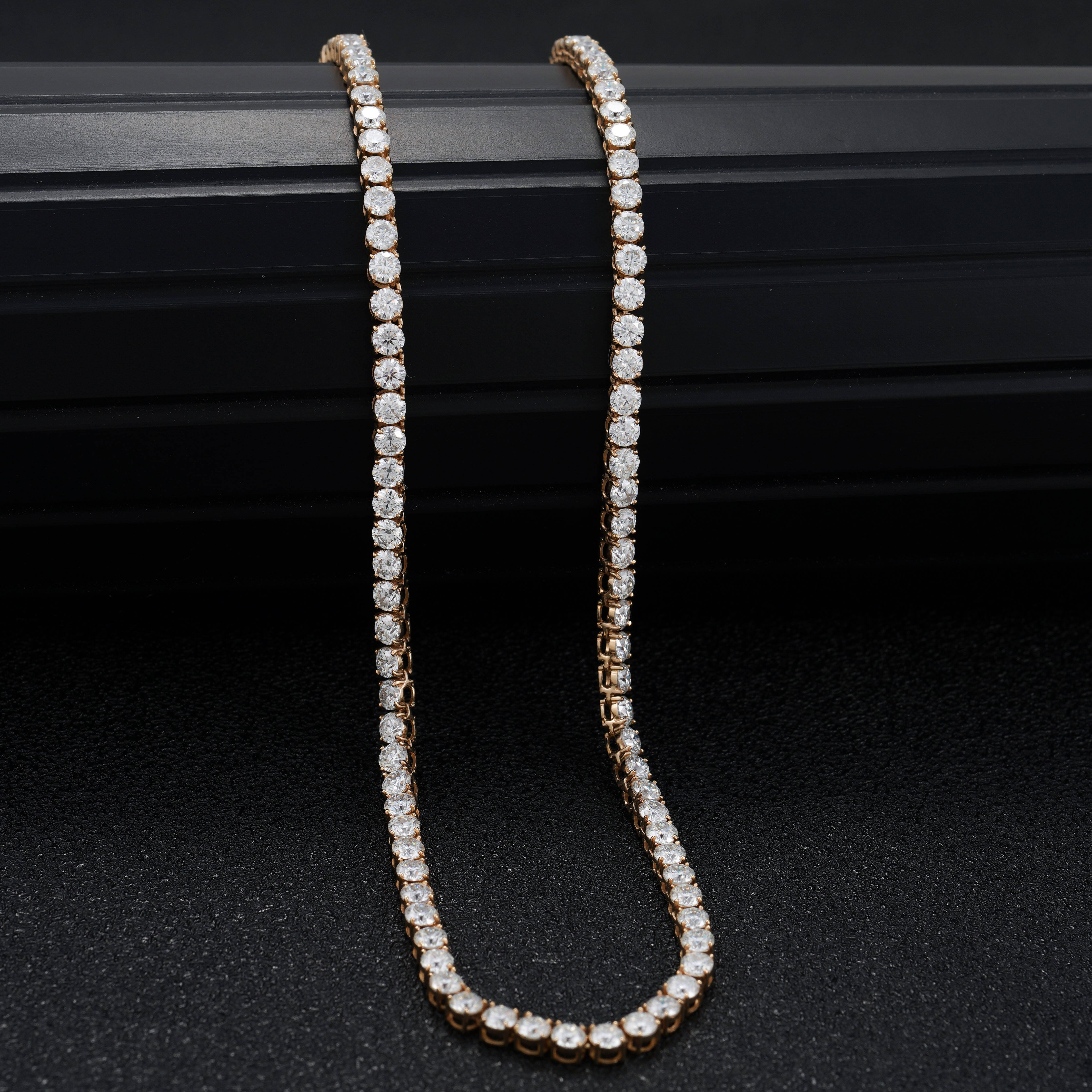 14k Real Gold 2mm Lab Grown Diamond Tennis Necklace 18 Inches IGI Certified Lab DiamondsTennis Link Chains