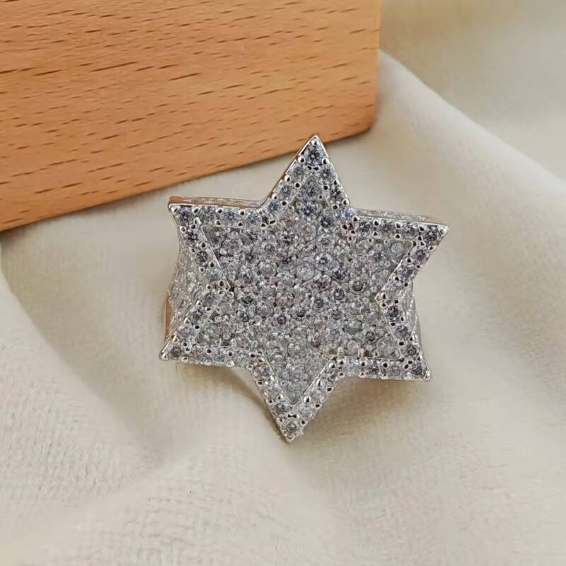 Custom Rings Fine Jewelry Silver Hip Hop Moissanite Fashion Rings Wedding Rings