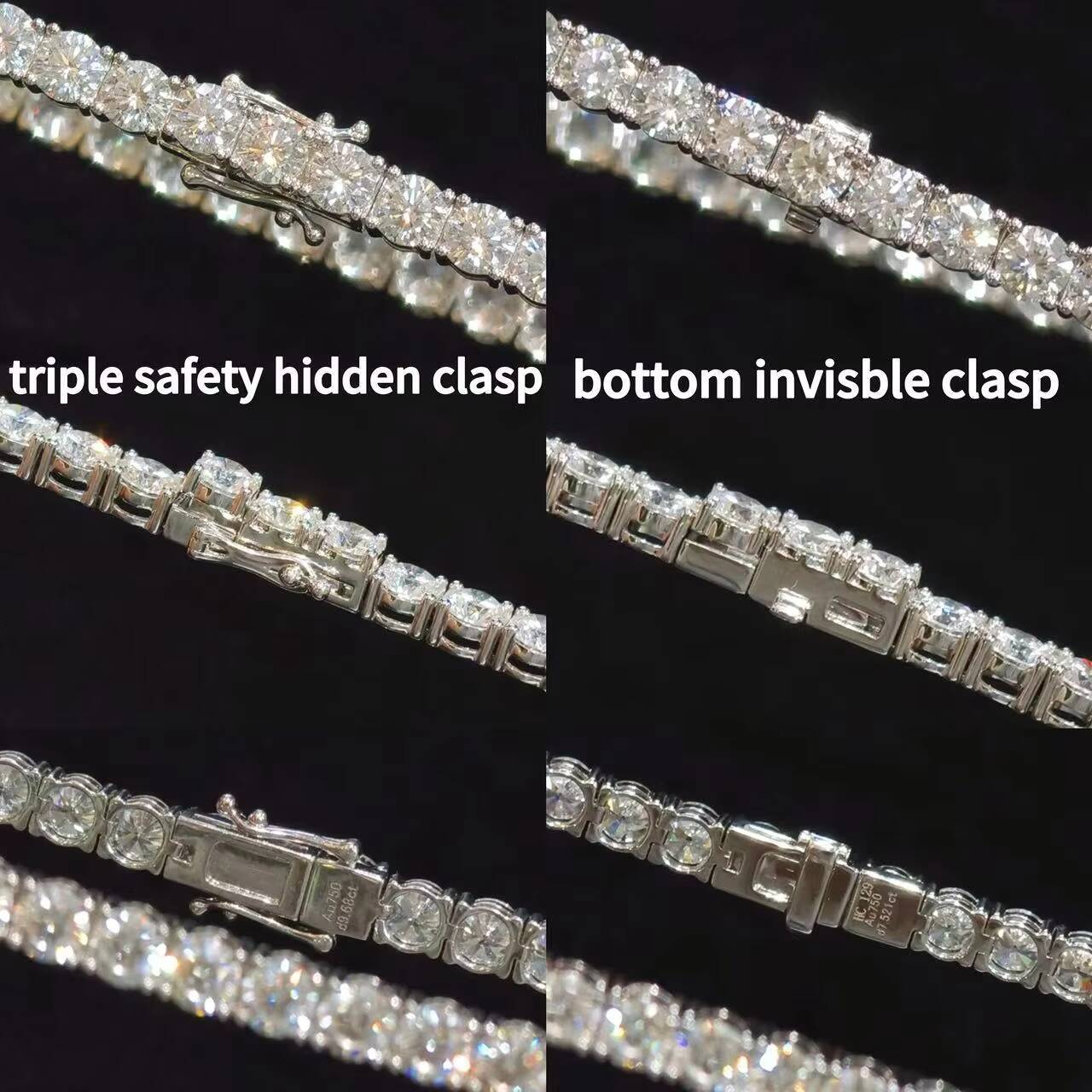 Custom Lab Grown Diamond Tennis Bracelet 18k Gold 29mm D VVS Eco-Friendly CMA Certified Tennis Chain for Men and Women