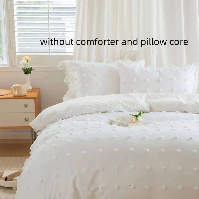 3pcs Korean style bedding set Double Duvet 220x240 Solid Twist Cotton King Size Bedding Quilt Cover Set Y260124