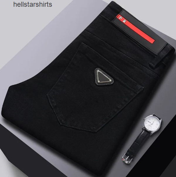 2025 autumn new mens vintage stone washed ripped slim fit elasticity jeans men pradats pradalies straight classic casual trous pradajacket pradaprada pradaly 8BIT